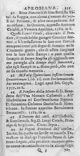 La Biblioteca Aprosiana passatempo autunnale di Cornelio Aspasio Antivigilmi trà Vagabondi di Tabbia detto l'Aggirato ...