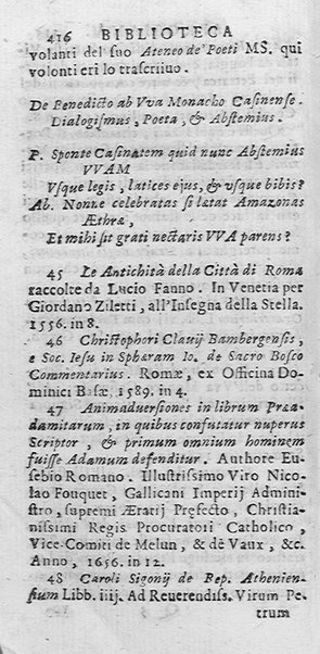 La Biblioteca Aprosiana passatempo autunnale di Cornelio Aspasio Antivigilmi trà Vagabondi di Tabbia detto l'Aggirato ...