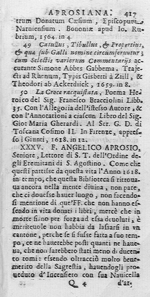 La Biblioteca Aprosiana passatempo autunnale di Cornelio Aspasio Antivigilmi trà Vagabondi di Tabbia detto l'Aggirato ...