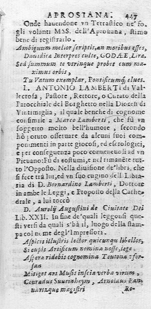 La Biblioteca Aprosiana passatempo autunnale di Cornelio Aspasio Antivigilmi trà Vagabondi di Tabbia detto l'Aggirato ...