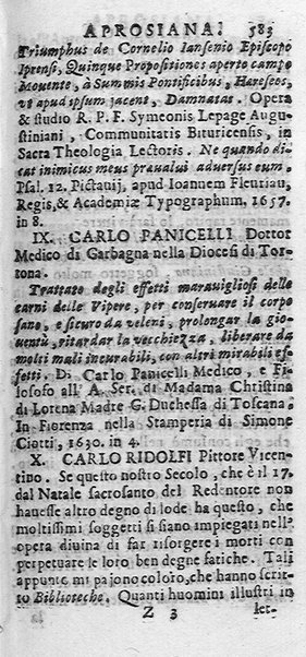 La Biblioteca Aprosiana passatempo autunnale di Cornelio Aspasio Antivigilmi trà Vagabondi di Tabbia detto l'Aggirato ...