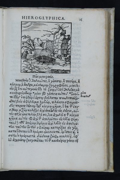 Horou Apollonos Neiloou hieroglyphika. Ori Apollinis Niliaci, De sacris notis & sculpturis libri duo, vbi ad fidem vetusti codicis manu scripti restituta sunt loca permulta, corrupta ante ac deplorata. Quibus accessit uersio recens, per Io. Mercerum Vticensem concinnata, & obseruationes non infrugiferae