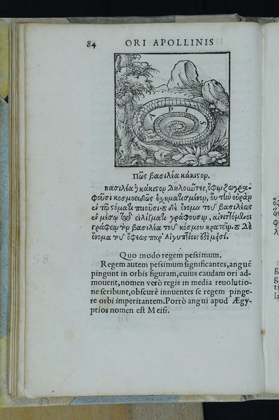 Horou Apollonos Neiloou hieroglyphika. Ori Apollinis Niliaci, De sacris notis & sculpturis libri duo, vbi ad fidem vetusti codicis manu scripti restituta sunt loca permulta, corrupta ante ac deplorata. Quibus accessit uersio recens, per Io. Mercerum Vticensem concinnata, & obseruationes non infrugiferae