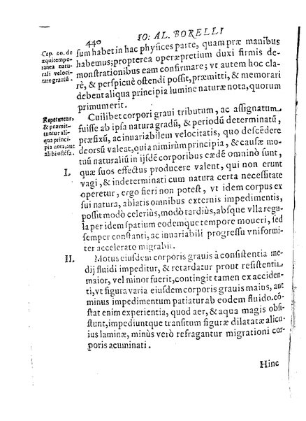 De motionibus naturalibus a grauitate pendentibus, liber Io. Alphonsi Borrelli in Academia Pisana matheseos professoris