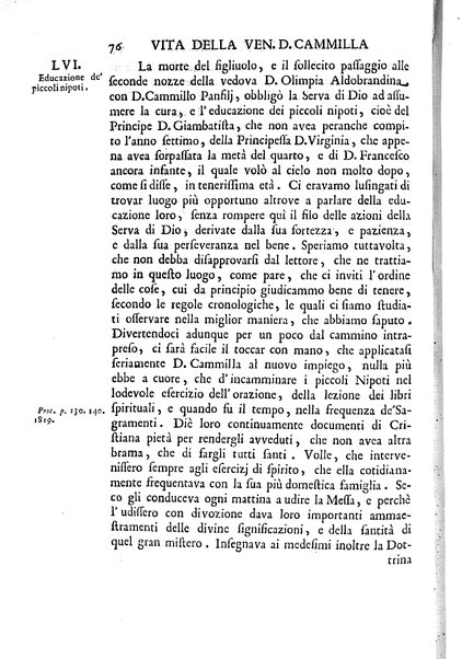 La vita della venerabile serva di Dio D. Cammilla Orsini Borghese principessa di Sulmona di poi suor Maria Vittoria religiosa dell'Ordine dell'Annunziata. Libri 8