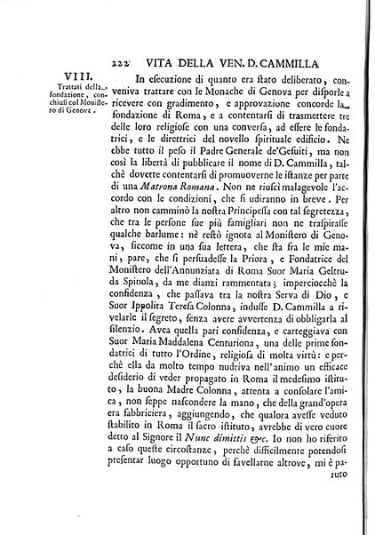 La vita della venerabile serva di Dio D. Cammilla Orsini Borghese principessa di Sulmona di poi suor Maria Vittoria religiosa dell'Ordine dell'Annunziata. Libri 8