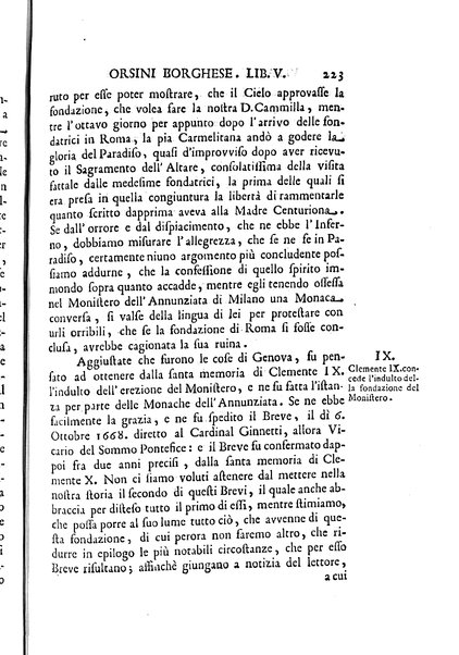 La vita della venerabile serva di Dio D. Cammilla Orsini Borghese principessa di Sulmona di poi suor Maria Vittoria religiosa dell'Ordine dell'Annunziata. Libri 8