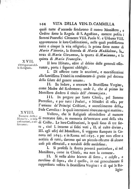 La vita della venerabile serva di Dio D. Cammilla Orsini Borghese principessa di Sulmona di poi suor Maria Vittoria religiosa dell'Ordine dell'Annunziata. Libri 8