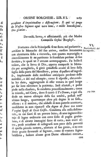 La vita della venerabile serva di Dio D. Cammilla Orsini Borghese principessa di Sulmona di poi suor Maria Vittoria religiosa dell'Ordine dell'Annunziata. Libri 8