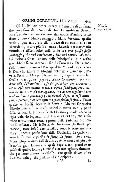 La vita della venerabile serva di Dio D. Cammilla Orsini Borghese principessa di Sulmona di poi suor Maria Vittoria religiosa dell'Ordine dell'Annunziata. Libri 8