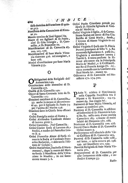 La vita della venerabile serva di Dio D. Cammilla Orsini Borghese principessa di Sulmona di poi suor Maria Vittoria religiosa dell'Ordine dell'Annunziata. Libri 8