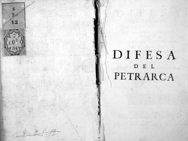Difesa delle tre Canzoni degli occhi, e di alcuni sonetti, e varj passi delle Rime di Francesco Petrarca; dalle opposizioni del signor Lodovico Antonio Muratori composta da Gio. Bartolommeo Casaregi, Gio. Tommaso Canevari, e Antonio Tommasi chierico regolare della Madre di Dio Pastori Arcadi