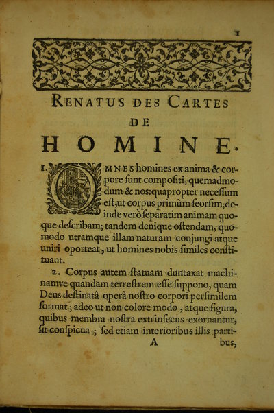 De homine figuris, et Latinitate donatus a Florentio Schuyl, ... / Renatus Des Cartes