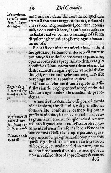 Il conuito ouero Discorsi di quelle materie che al conuito s'appartengono. Del sig. Ottauiano Rabasco. Nelle Accademie de gl'Incitati in Roma e de Gelati in Bologna detto l'Assicurato. Doue s'hanno strettamente, con ordine diligente la diffinitione l'origine, la materia, il luogo, il tempo, l'apparato, i ministri, le feste, i giuochi, i ragionamenti, le circostanze, gl'effetti, le deità, & imaginati numi tutelari de' conuiti ... E con un discorso, a qual parte della filosofia si subordini il conuito. ...