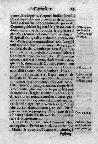 Il conuito ouero Discorsi di quelle materie che al conuito s'appartengono. Del sig. Ottauiano Rabasco. Nelle Accademie de gl'Incitati in Roma e de Gelati in Bologna detto l'Assicurato. Doue s'hanno strettamente, con ordine diligente la diffinitione l'origine, la materia, il luogo, il tempo, l'apparato, i ministri, le feste, i giuochi, i ragionamenti, le circostanze, gl'effetti, le deità, & imaginati numi tutelari de' conuiti ... E con un discorso, a qual parte della filosofia si subordini il conuito. ...