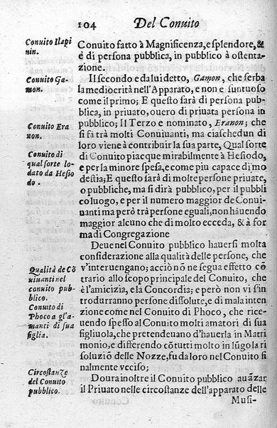 Il conuito ouero Discorsi di quelle materie che al conuito s'appartengono. Del sig. Ottauiano Rabasco. Nelle Accademie de gl'Incitati in Roma e de Gelati in Bologna detto l'Assicurato. Doue s'hanno strettamente, con ordine diligente la diffinitione l'origine, la materia, il luogo, il tempo, l'apparato, i ministri, le feste, i giuochi, i ragionamenti, le circostanze, gl'effetti, le deità, & imaginati numi tutelari de' conuiti ... E con un discorso, a qual parte della filosofia si subordini il conuito. ...