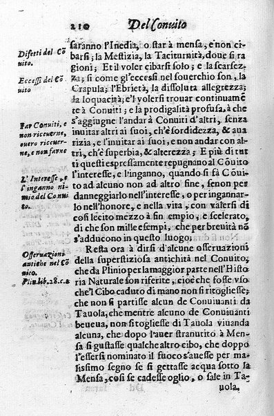 Il conuito ouero Discorsi di quelle materie che al conuito s'appartengono. Del sig. Ottauiano Rabasco. Nelle Accademie de gl'Incitati in Roma e de Gelati in Bologna detto l'Assicurato. Doue s'hanno strettamente, con ordine diligente la diffinitione l'origine, la materia, il luogo, il tempo, l'apparato, i ministri, le feste, i giuochi, i ragionamenti, le circostanze, gl'effetti, le deità, & imaginati numi tutelari de' conuiti ... E con un discorso, a qual parte della filosofia si subordini il conuito. ...