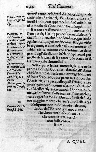 Il conuito ouero Discorsi di quelle materie che al conuito s'appartengono. Del sig. Ottauiano Rabasco. Nelle Accademie de gl'Incitati in Roma e de Gelati in Bologna detto l'Assicurato. Doue s'hanno strettamente, con ordine diligente la diffinitione l'origine, la materia, il luogo, il tempo, l'apparato, i ministri, le feste, i giuochi, i ragionamenti, le circostanze, gl'effetti, le deità, & imaginati numi tutelari de' conuiti ... E con un discorso, a qual parte della filosofia si subordini il conuito. ...