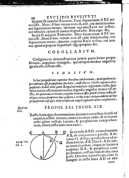 Euclides restitutus, siue prisca geometriae elementa, breuiùs, & faciliùs contexta, in quibus praecipuè proportionum theoriae noua, firmiorique methodo promuntur a Io. Alphonso Borellio ...