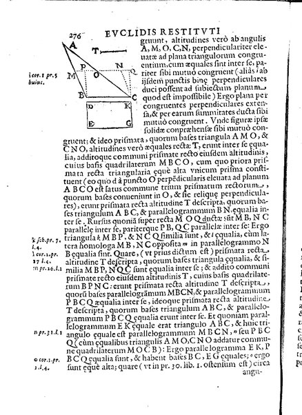 Euclides restitutus, siue prisca geometriae elementa, breuiùs, & faciliùs contexta, in quibus praecipuè proportionum theoriae noua, firmiorique methodo promuntur a Io. Alphonso Borellio ...