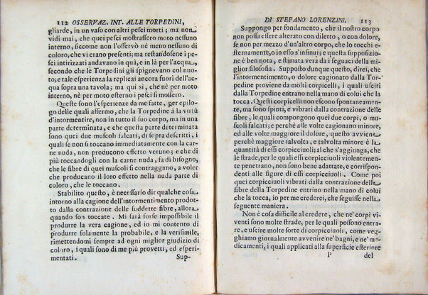 Osservazioni intorno alle torpedini fatte da Stefano Lorenzini fiorentino, e dedicate al serenissimo Ferdinando 3. principe di Toscana