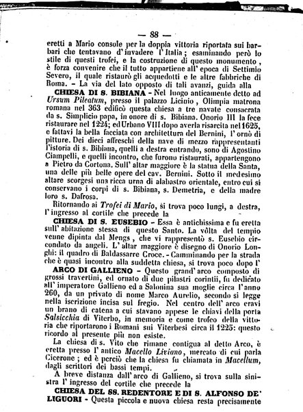 Roma antica e Roma moderna, ovvero Nuovissimo itinerario storico-popolare-economico tanto della moderna città indicante tutti gli edifizi notevoli che sono in essa, quanto le cose più celebri dell'antica Roma e ne' suoi dintorni diviso in otto giornate e redatto sulle opere del Vasi, del Nibby, del Canina ed altri distinti archeologi / per A. Finardi