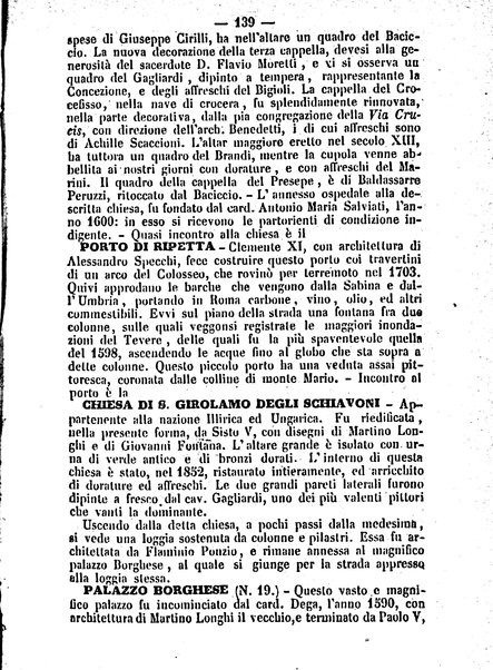 Roma antica e Roma moderna, ovvero Nuovissimo itinerario storico-popolare-economico tanto della moderna città indicante tutti gli edifizi notevoli che sono in essa, quanto le cose più celebri dell'antica Roma e ne' suoi dintorni diviso in otto giornate e redatto sulle opere del Vasi, del Nibby, del Canina ed altri distinti archeologi / per A. Finardi