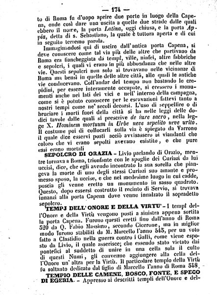 Roma antica e Roma moderna, ovvero Nuovissimo itinerario storico-popolare-economico tanto della moderna città indicante tutti gli edifizi notevoli che sono in essa, quanto le cose più celebri dell'antica Roma e ne' suoi dintorni diviso in otto giornate e redatto sulle opere del Vasi, del Nibby, del Canina ed altri distinti archeologi / per A. Finardi