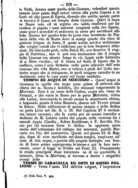 Roma antica e Roma moderna, ovvero Nuovissimo itinerario storico-popolare-economico tanto della moderna città indicante tutti gli edifizi notevoli che sono in essa, quanto le cose più celebri dell'antica Roma e ne' suoi dintorni diviso in otto giornate e redatto sulle opere del Vasi, del Nibby, del Canina ed altri distinti archeologi / per A. Finardi