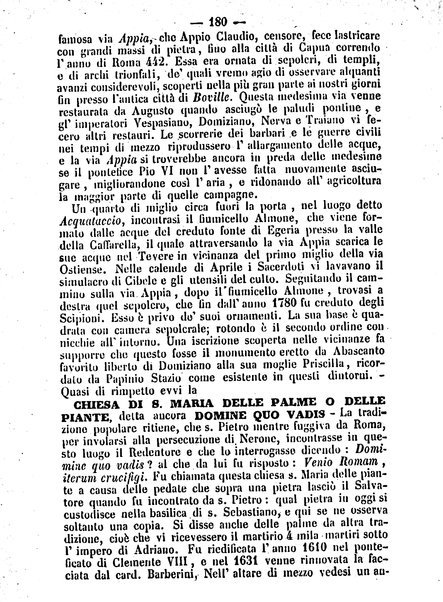 Roma antica e Roma moderna, ovvero Nuovissimo itinerario storico-popolare-economico tanto della moderna città indicante tutti gli edifizi notevoli che sono in essa, quanto le cose più celebri dell'antica Roma e ne' suoi dintorni diviso in otto giornate e redatto sulle opere del Vasi, del Nibby, del Canina ed altri distinti archeologi / per A. Finardi