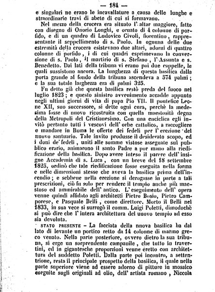 Roma antica e Roma moderna, ovvero Nuovissimo itinerario storico-popolare-economico tanto della moderna città indicante tutti gli edifizi notevoli che sono in essa, quanto le cose più celebri dell'antica Roma e ne' suoi dintorni diviso in otto giornate e redatto sulle opere del Vasi, del Nibby, del Canina ed altri distinti archeologi / per A. Finardi