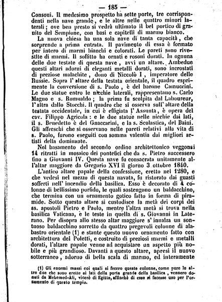 Roma antica e Roma moderna, ovvero Nuovissimo itinerario storico-popolare-economico tanto della moderna città indicante tutti gli edifizi notevoli che sono in essa, quanto le cose più celebri dell'antica Roma e ne' suoi dintorni diviso in otto giornate e redatto sulle opere del Vasi, del Nibby, del Canina ed altri distinti archeologi / per A. Finardi