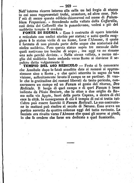 Roma antica e Roma moderna, ovvero Nuovissimo itinerario storico-popolare-economico tanto della moderna città indicante tutti gli edifizi notevoli che sono in essa, quanto le cose più celebri dell'antica Roma e ne' suoi dintorni diviso in otto giornate e redatto sulle opere del Vasi, del Nibby, del Canina ed altri distinti archeologi / per A. Finardi