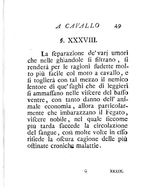 Riflessioni sopra gli effetti del moto a cavallo di Giuseppe Benvenuti dottore di medicina ...