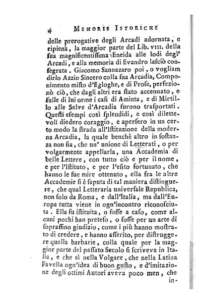 Memorie istoriche dell'adunanza degli arcadi. / [Michel Giuseppe Morei]