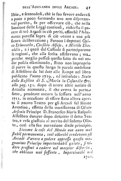 Memorie istoriche dell'adunanza degli arcadi. / [Michel Giuseppe Morei]