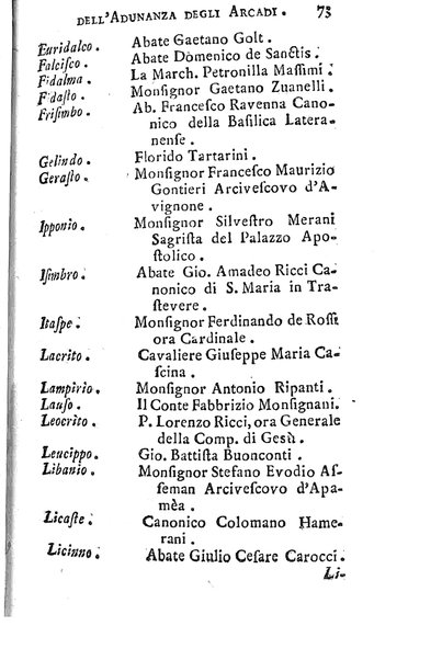 Memorie istoriche dell'adunanza degli arcadi. / [Michel Giuseppe Morei]