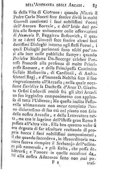 Memorie istoriche dell'adunanza degli arcadi. / [Michel Giuseppe Morei]