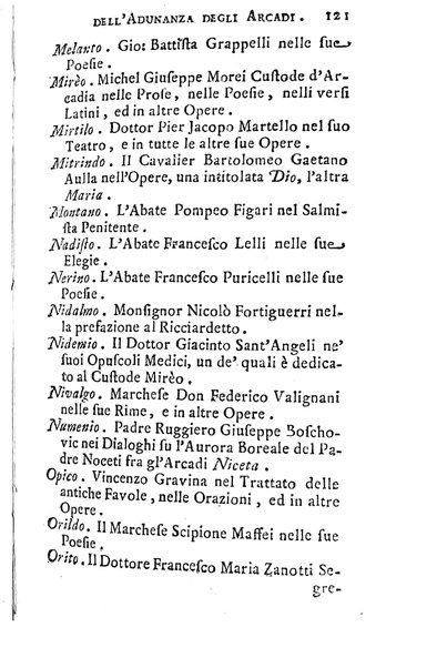 Memorie istoriche dell'adunanza degli arcadi. / [Michel Giuseppe Morei]