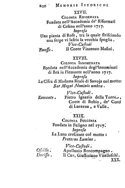 Memorie istoriche dell'adunanza degli arcadi. / [Michel Giuseppe Morei]