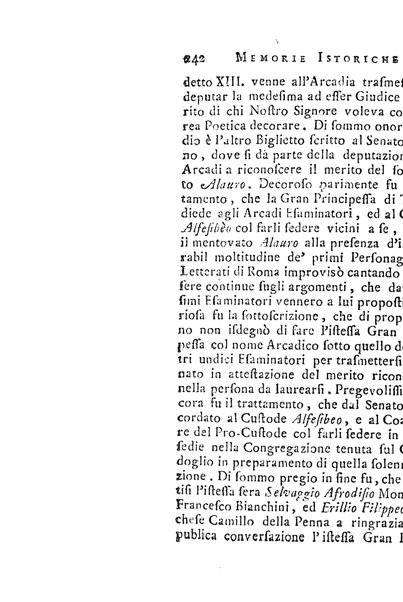 Memorie istoriche dell'adunanza degli arcadi. / [Michel Giuseppe Morei]