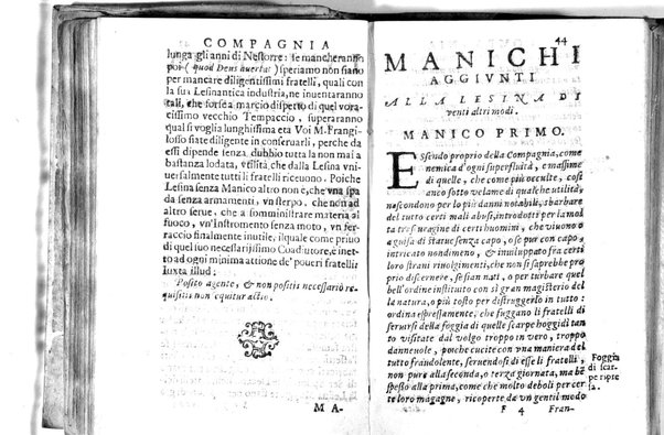 Della famosissima compagnia della Lesina dialogo, capitoli, ragionamenti, con l'assotigliamento in tredici punture della punta d'essa Lesina. Alla quale s'e rifatto il manico in trenta modi, & doppo quelli in venti altri ... Con la nuoua aggiunta del modo di ricevere li nouitij delle pene debite a' cattiui lesinanti, di tre consulti delle matrone per entrare in questa compagnia. E de gli auuertimenti sopra le malitie de' contadini. Post'insieme dall'Academico Speculatiuo, e raccolti dallo Economo della spilorceria. ...