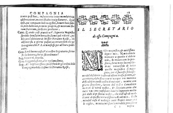 Della famosissima compagnia della Lesina dialogo, capitoli, ragionamenti, con l'assotigliamento in tredici punture della punta d'essa Lesina. Alla quale s'e rifatto il manico in trenta modi, & doppo quelli in venti altri ... Con la nuoua aggiunta del modo di ricevere li nouitij delle pene debite a' cattiui lesinanti, di tre consulti delle matrone per entrare in questa compagnia. E de gli auuertimenti sopra le malitie de' contadini. Post'insieme dall'Academico Speculatiuo, e raccolti dallo Economo della spilorceria. ...