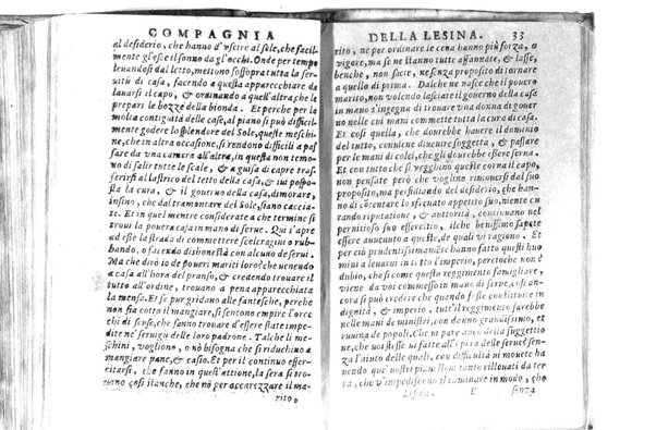 Della famosissima compagnia della Lesina dialogo, capitoli, ragionamenti, con l'assotigliamento in tredici punture della punta d'essa Lesina. Alla quale s'e rifatto il manico in trenta modi, & doppo quelli in venti altri ... Con la nuoua aggiunta del modo di ricevere li nouitij delle pene debite a' cattiui lesinanti, di tre consulti delle matrone per entrare in questa compagnia. E de gli auuertimenti sopra le malitie de' contadini. Post'insieme dall'Academico Speculatiuo, e raccolti dallo Economo della spilorceria. ...