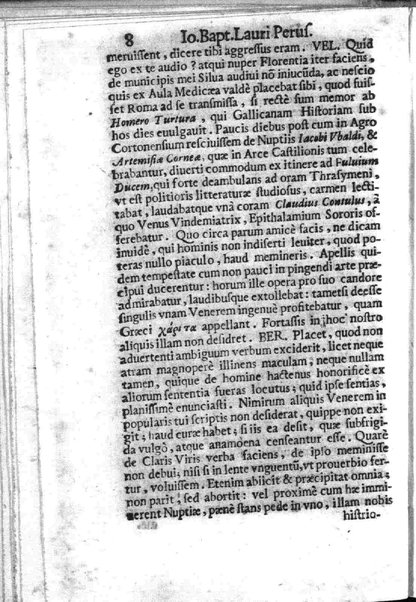 Theatri Romani orchestra Io. Baptistae Lauri Perusini dialogus de viris sui aeui doctrina illustribus Romae 1618. Opera & industria Iusti Riquii Belgae in lucem editus