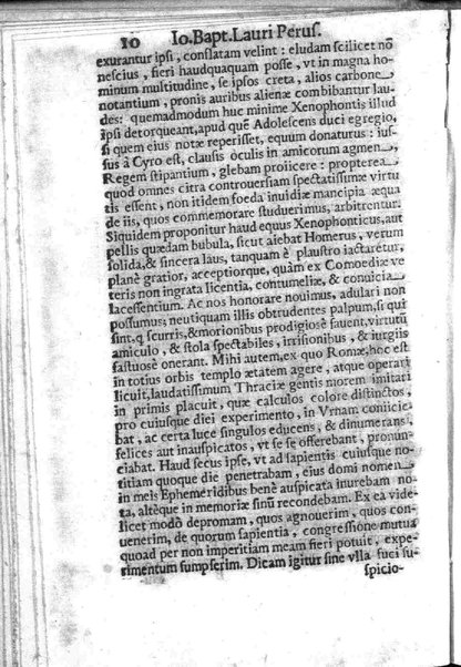 Theatri Romani orchestra Io. Baptistae Lauri Perusini dialogus de viris sui aeui doctrina illustribus Romae 1618. Opera & industria Iusti Riquii Belgae in lucem editus