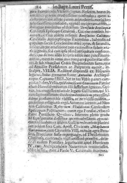 Theatri Romani orchestra Io. Baptistae Lauri Perusini dialogus de viris sui aeui doctrina illustribus Romae 1618. Opera & industria Iusti Riquii Belgae in lucem editus