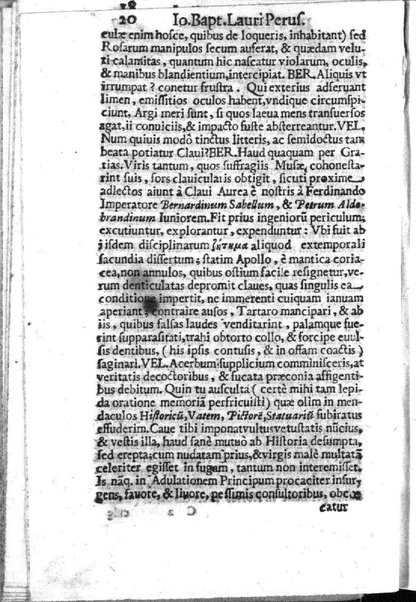 Theatri Romani orchestra Io. Baptistae Lauri Perusini dialogus de viris sui aeui doctrina illustribus Romae 1618. Opera & industria Iusti Riquii Belgae in lucem editus