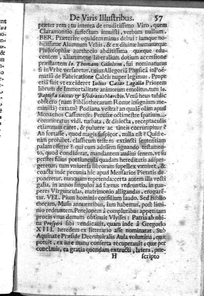 Theatri Romani orchestra Io. Baptistae Lauri Perusini dialogus de viris sui aeui doctrina illustribus Romae 1618. Opera & industria Iusti Riquii Belgae in lucem editus