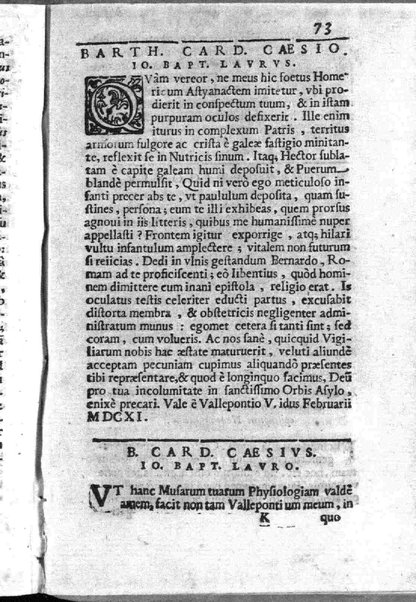 Theatri Romani orchestra Io. Baptistae Lauri Perusini dialogus de viris sui aeui doctrina illustribus Romae 1618. Opera & industria Iusti Riquii Belgae in lucem editus